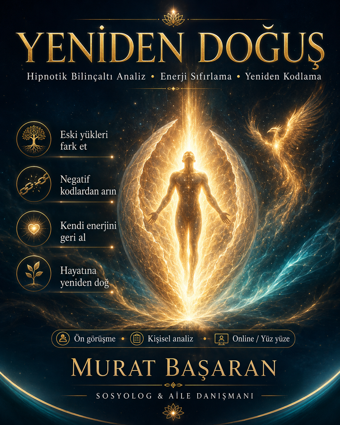 YENİDEN DOĞUŞ Hipnotik Bilinçaltı Analiz, Enerji Sıfırlama ve Yeniden Kodlama Çalışması